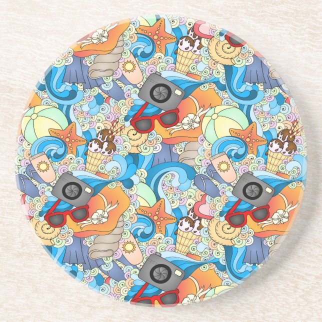 Summer Fun Pattern Coaster (Front)