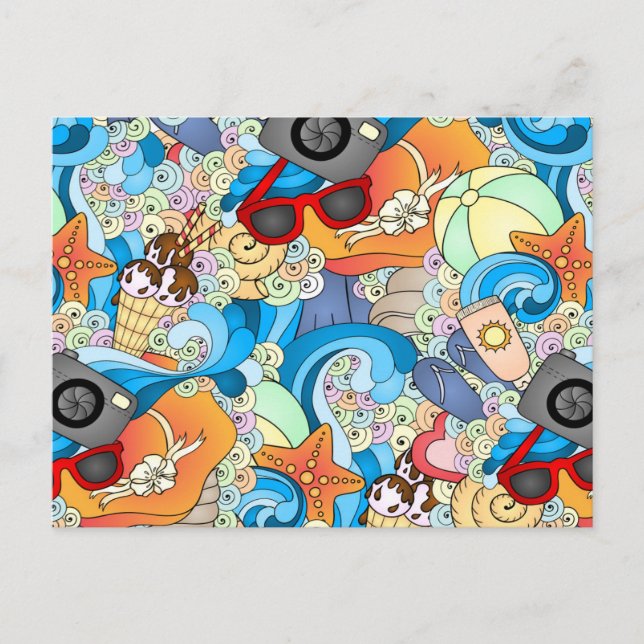 Summer Fun Pattern Postcard (Front)