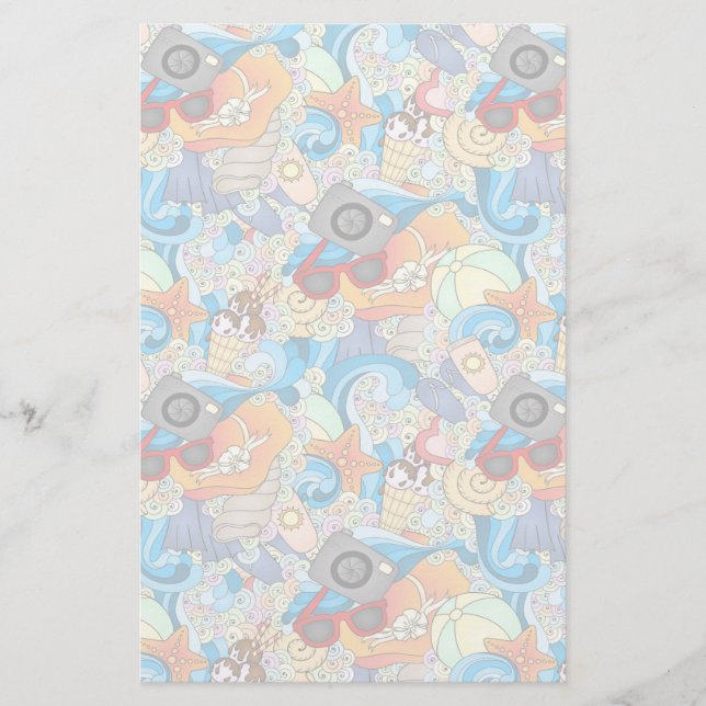Summer Fun Pattern Stationery (Front)