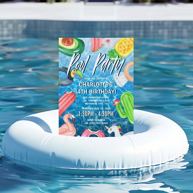 Summer Fun Pool Party Birthday Invitation (Creator Uploaded)