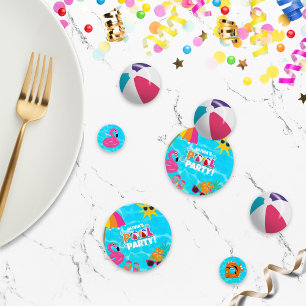 Summer Fun Pool Party Custom Name Confetti