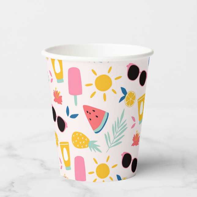 Summer Fun Pool Party Paper Cups (Front)