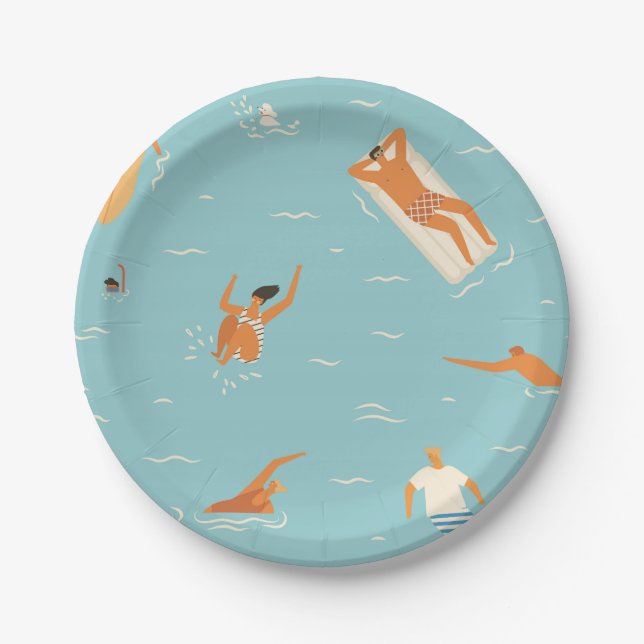 Summer Fun Pool Party plates (Front)