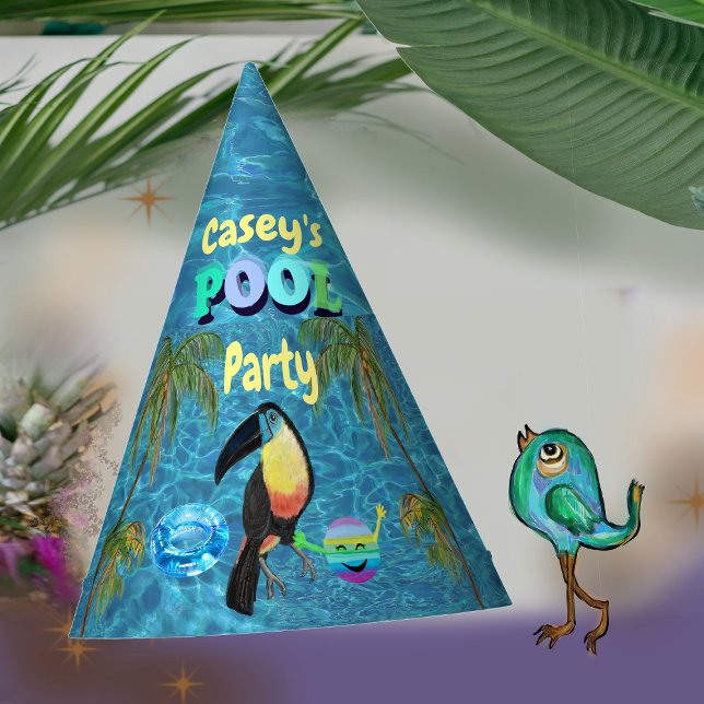 Summer Fun Pool Tropical Toucan Party Hat (Summer Fun Pool Party Hat)