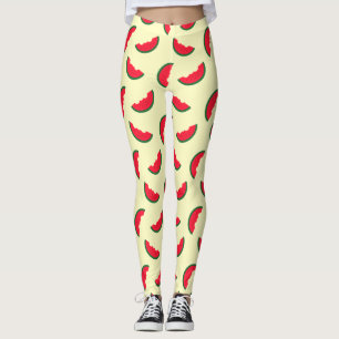 Summer Fun Red Watermelon Yellow Pattern Leggings