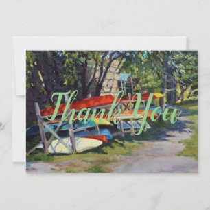 Summer Fun Red Yellow Blue Kayaks Rockport Maine Thank You Card