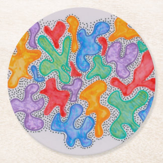 Summer fun round paper coaster