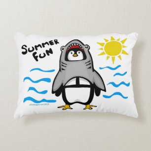 Summer Fun Shark Penguin Decorative Cushion