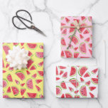 Summer Fun Watercolor Watermelon Colourful Gift Wrapping Paper Sheet<br><div class="desc">Fun watercolor watermelons fly all across this paper. Check my shop for more colours and patterns plus matching wrapping paper too!
If you'd like something custom let me know!</div>