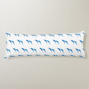 SUMMER, FUNNY GRAY AND BLUE DOLPHINS BODY CUSHION