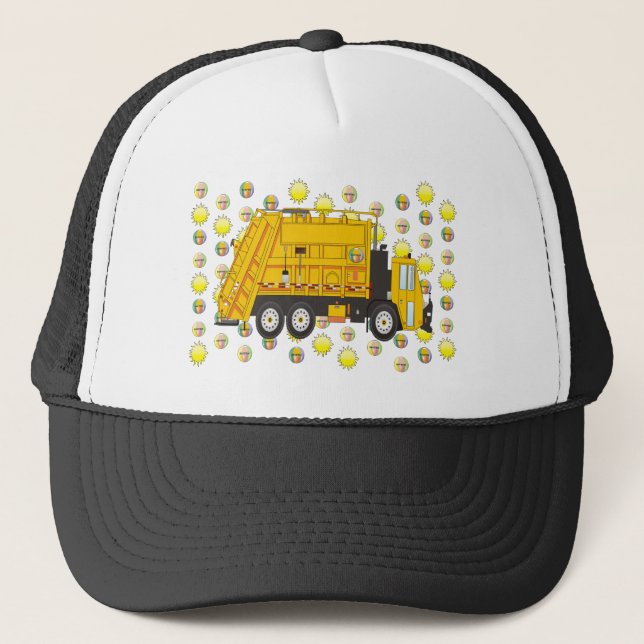 Summer Garbage Truck August Trucker Hat (Front)