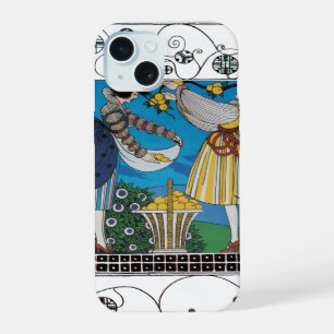 SUMMER GARDEN AND SWIRLS /FASHION COSTUME DESIGNER iPhone 15 CASE