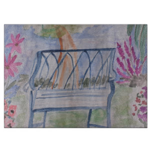 Summer Garden Bench  Cutting Board