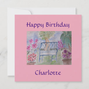 Summer Garden Bench Flat Card