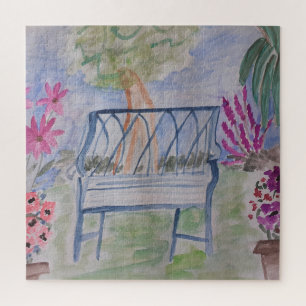 Summer Garden Bench Jigsaw Puzzle