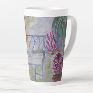 Summer Garden Bench Latte Mug