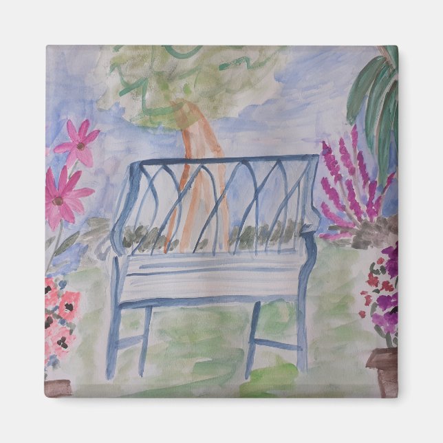 Summer Garden Bench Magnet (Front)