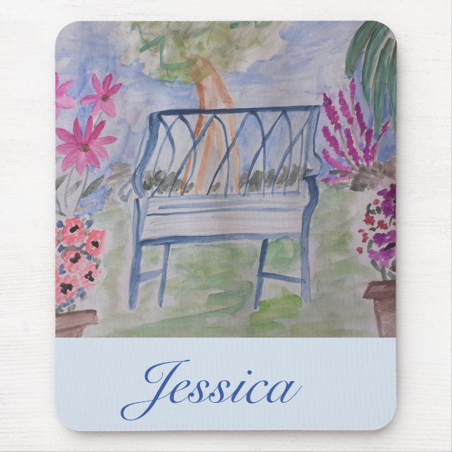 Summer Garden Bench  Mouse Pad (Front)