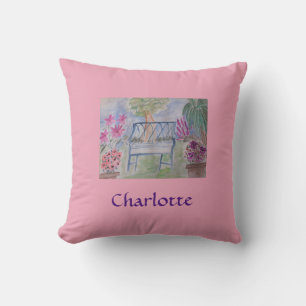 Summer Garden Bench Personalised Cushion