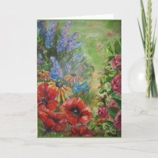 Summer Garden Blank Inside Note Card