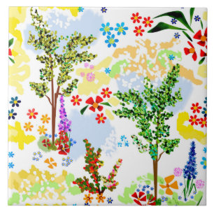 Summer garden ceramic tile
