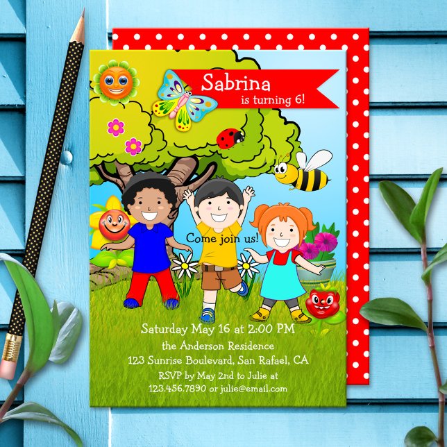 Summer Garden Children Birthday Party Invitation (Creator Uploaded)