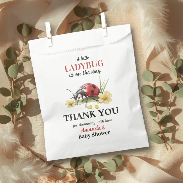 Summer Garden Daisy Little Ladybug Baby Shower  Favour Bag (Creator Uploaded)