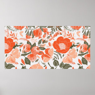 Summer Garden Deco Tile Poster