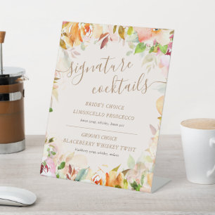 Summer Garden Floral Signature Cocktail Sign