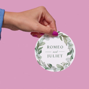 Summer Garden Floral Wedding Classic Round Sticker