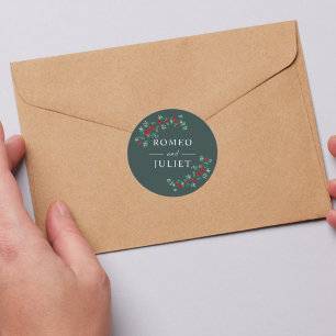 Summer Garden Floral Wedding Classic Round Sticker