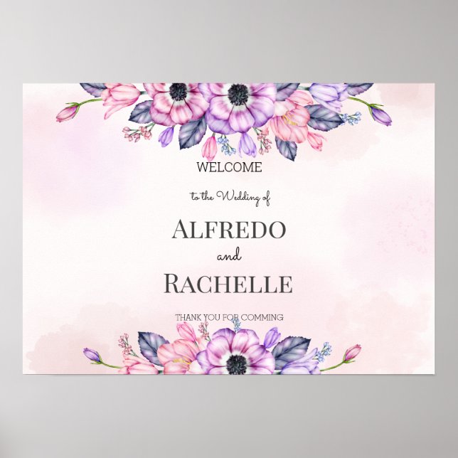 Summer Garden Floral Wedding Poster (Front)
