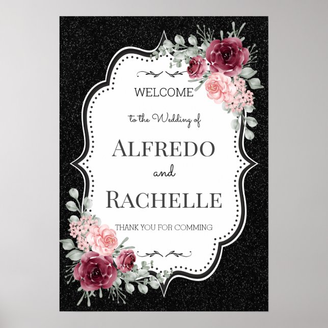 Summer Garden Floral Wedding Poster (Front)