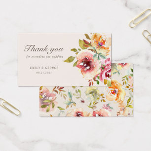 summer garden floral Wedding thank you Card