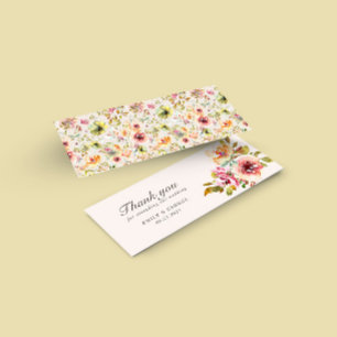 summer garden floral Wedding Thank you Card