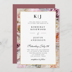 summer garden florals wedding invitation