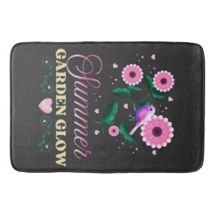 Summer Garden Glow Bird Floral Botanical Cottageco Bath Mat