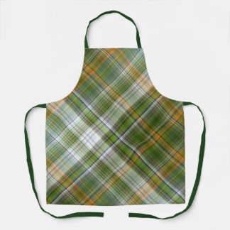 Summer Garden Green and Yellow Plaid Apron