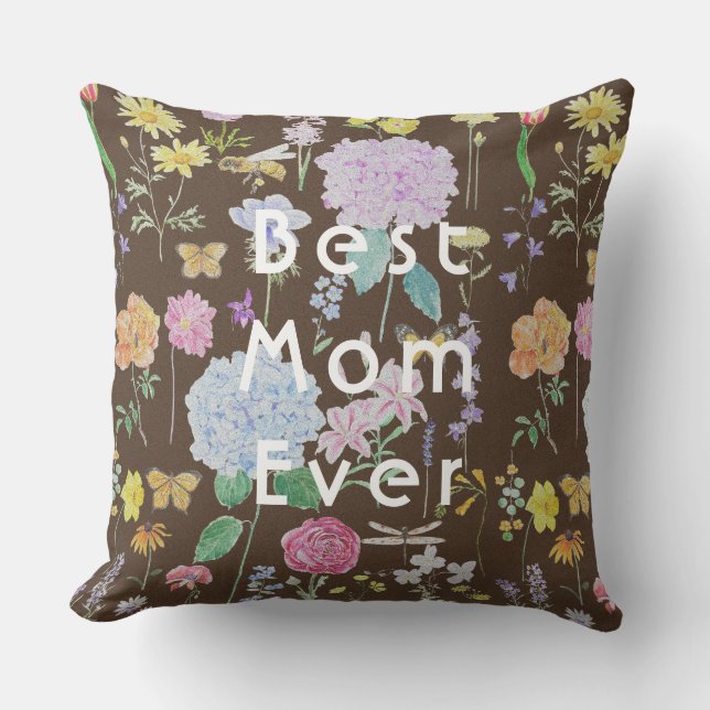 summer garden in brown background pillow (Front)