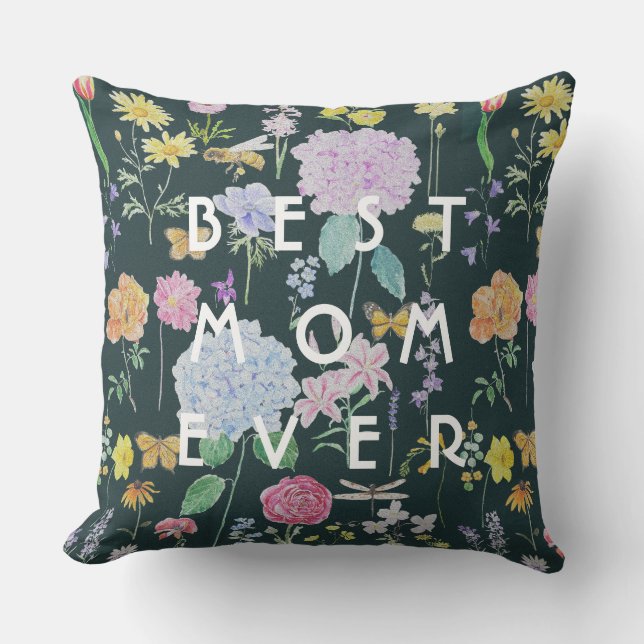 summer garden in green background pillow (Front)