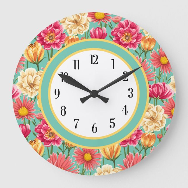 Summer Garden Large Clock (Front)