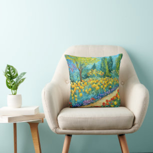 Summer Garden Painting Cushion