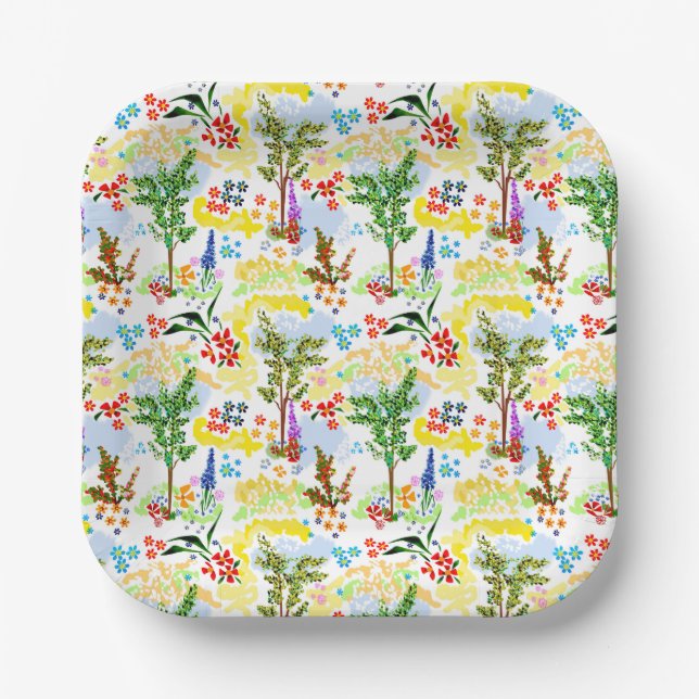 Summer garden  paper plate (Front)