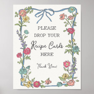 Summer Garden Party Pastel Floral Share a Recipe Poster