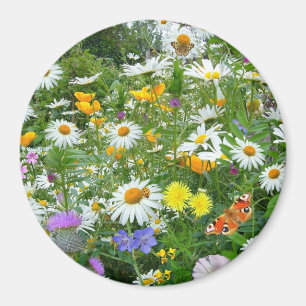 Summer Garden Round Magnet