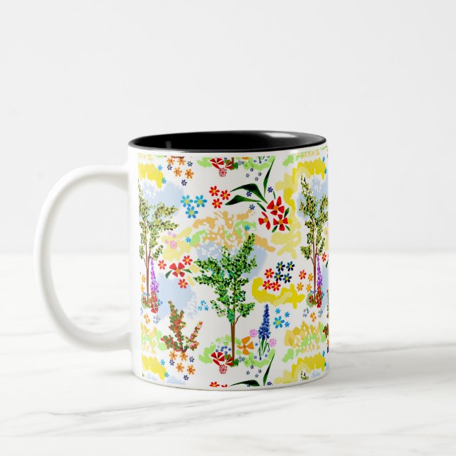 Summer garden  Two-Tone coffee mug (Left)