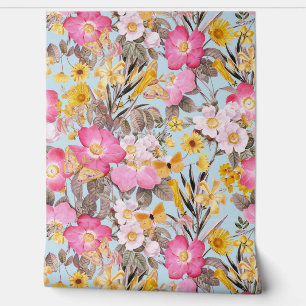 Summer Garden - Vintage Redouté Cottage Roses 2 Wa Wallpaper