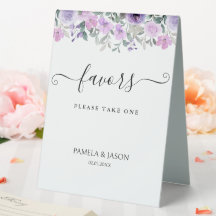 Summer Garden Watercolor Floral favour sign