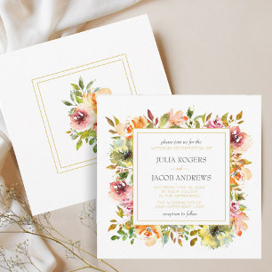 Summer Garden Watercolor Floral Invitation