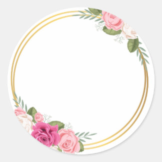 Summer Garden Watercolor Floral Wedding Classic Round Sticker